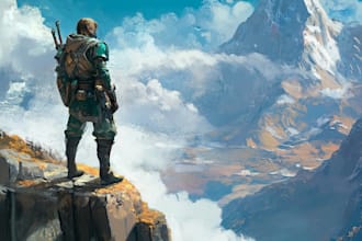 do dnd fantasy sci fi character or landscape illustration