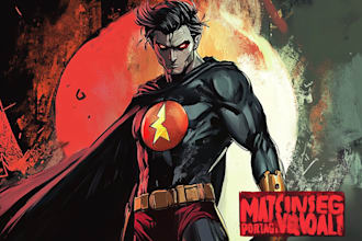 draw you a dc or marvel style comic book superhero character
