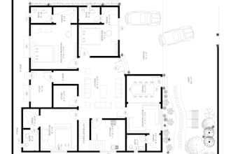 draw 2d architectural blueprint, autocad floor plan, elevation drafting for home
