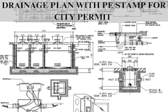 make grading plan, erosion control and drainage plan with stamp for city permit