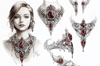 do a quick jewelry sketch design your concept