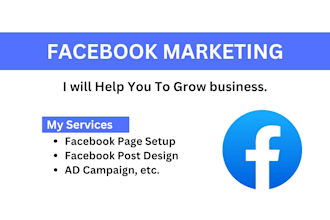 help you to grow your business through professional facebook page marketing