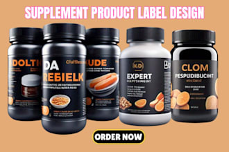 do supplement product label design, product label packaging or upload product
