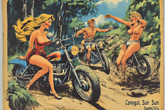 draw vintage illustration, 70s design and retro comic art