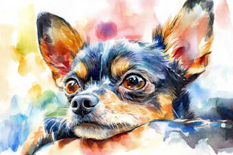 paint stunning watercolor pet portrait