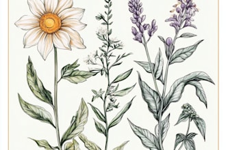 create custom botanical illustration, concept art, sketches for book