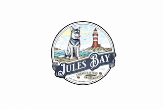 design ocean animal themed woodworking business logo