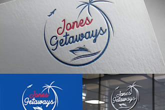 make modern travel, hotel, vacation, agency logo and any graphics design