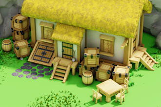 create low poly 3d game assets in blender