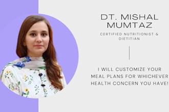 be your nutrition consultant and create customize meal plan