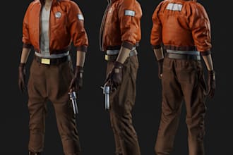 do 3d model of realistic cartoonist character, game character, game asset model