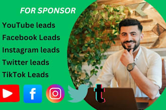 targeted email collection and lead generation for youtube, social media sponsor