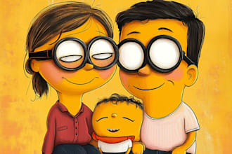 draw famous yellow cartoon character of your valentine