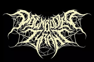 create death, black metal, grindcore, hardcore band logo