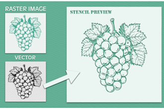 do custom black and white vector stencil designs