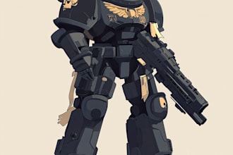 make a unique warhammer 40k character art for you