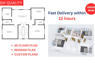 convert 2d floor plans to 3d floor plans and design site plans