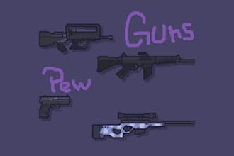 create pixel art guns for your game