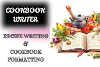 write recipe book, cookbook formatting, recipe ghostwriter, cookbook ebook cover