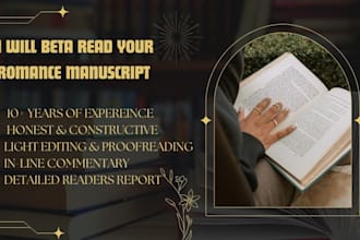 beta read your romance manuscript