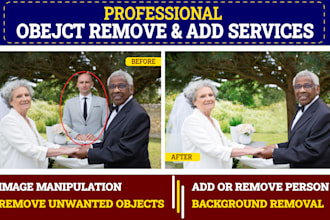 expertly remove or add objects, people, and replace backgrounds in photos
