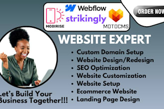 design website on motocms, mobirise, strikingly, webflow website