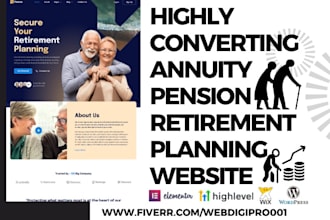 design annuity retirement planning pension landing page retirement website