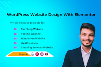 build plumbing website, roofing  website, handyman  website and hvac website
