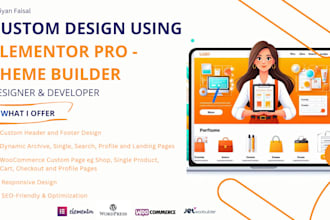 design website custom header footer archive single elementor pro theme builderl