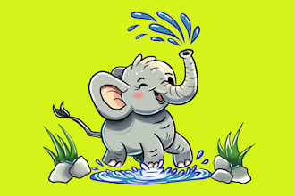 draw a cute animal cartoon illustration for you