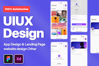 do mobile app UI UX design in figma app screenshots