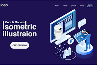 create flat isometric illustration for your business websites and apps