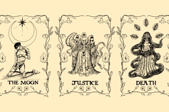 create bespoke tarot illustrations