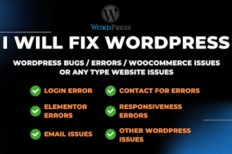 fix wordpress bug, errors, wordpress issues  and email issues