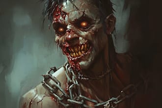 draw a best dark fantasy horror character art