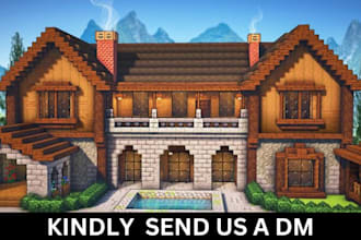 build minecraft castle, map, villages, base, hubs, spawns, lobby and farms
