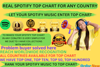 chart your spotify music on top 100 in any country instantly