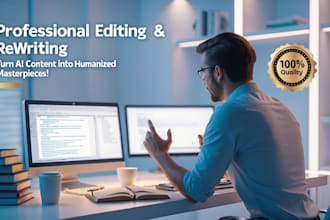 do professional editing, rewriting and humanizing of ai content for blogs, books