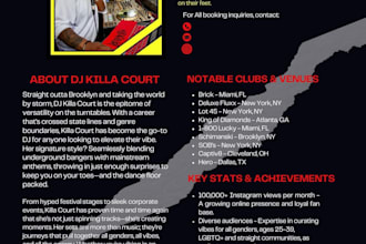 design press kit, media kit, epk, one sheet and pitch deck