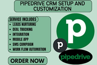 setup pipedrive crm custom pipeline automations integration and deal tracking
