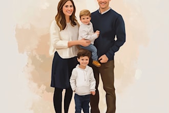 make a family superhero portraits for you