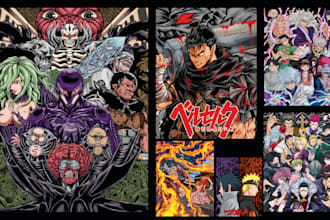 create anime and cartoon tshirt design for your brand