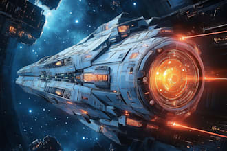 make best sci fi art spaceship or any design