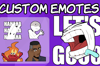 draw cool custom twitch emotes or sub badges or stickers for you