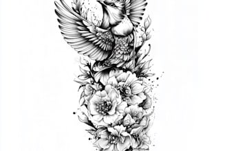 create unique custom tattoo design for you, sleeve tattoo