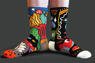 make a unique socks design your brand art for you
