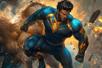 desing you as a superhero cartoon character