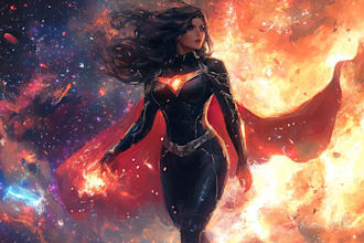 draw you into superhero cartoon character