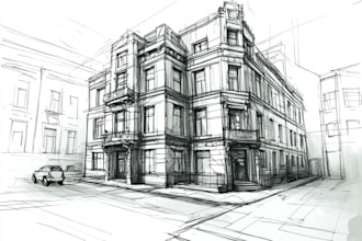 create digital sketches of concept buildings design