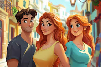 draw your portrait into a disney style cartoon